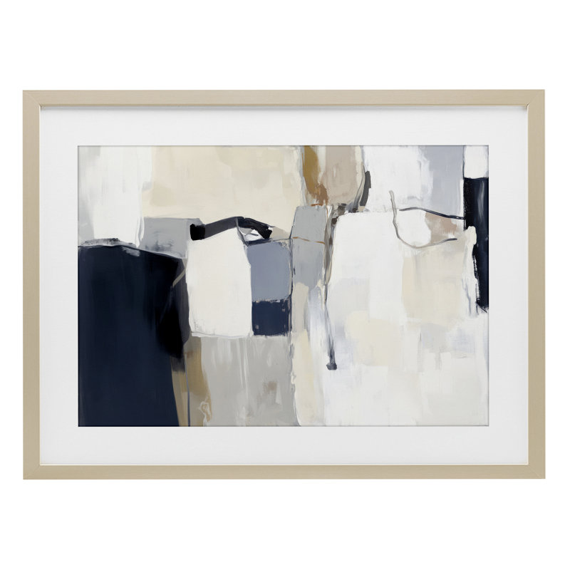 «Neutral Tapisserie Abstraction», reproduction sous verre encadrée, design par Irena Orlov, H 14 po x l 20 po