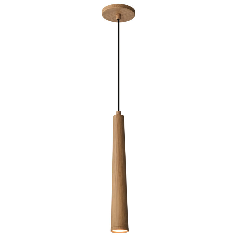 Luminaire suspendu simple en bois de frêne à 1 lumière Icare