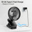 Ventilateur portable portatif à pince, 4000 mAh, 3 vitesses