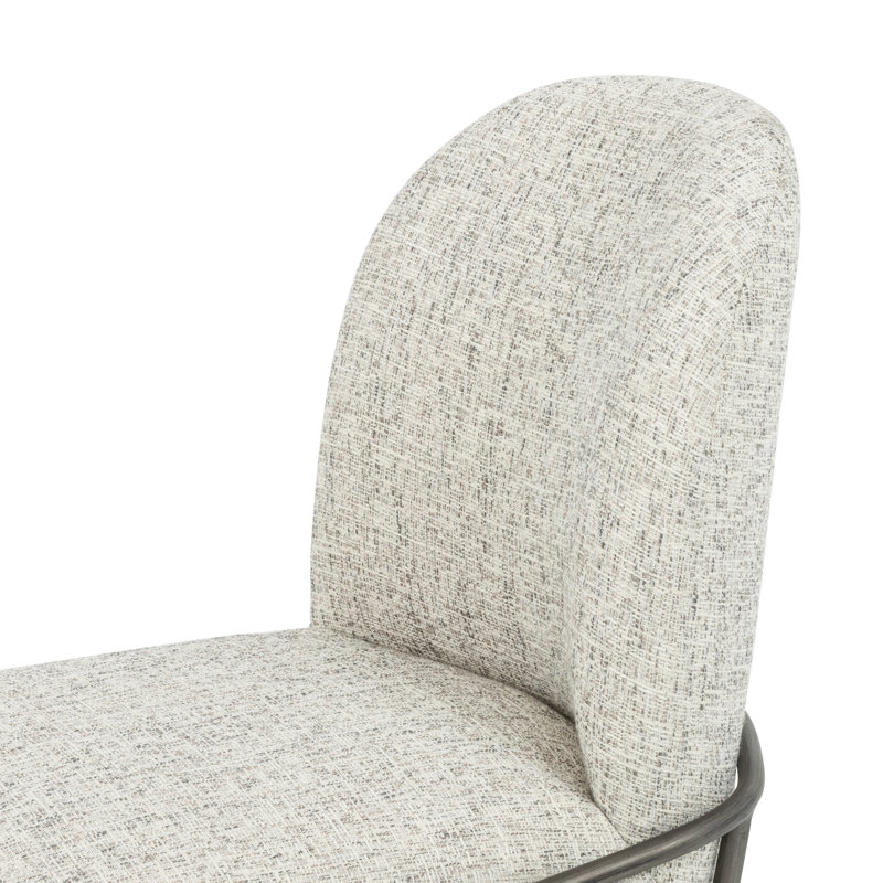 Astrud Upholstered Stool with Metal Frame, Polyester Blend Cream, Counter Stool (25" Seat Height)