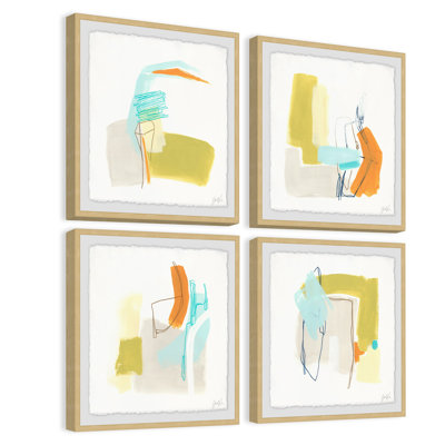 Adagio ii quadriptych, ensemble de 4 reproductions encadrées