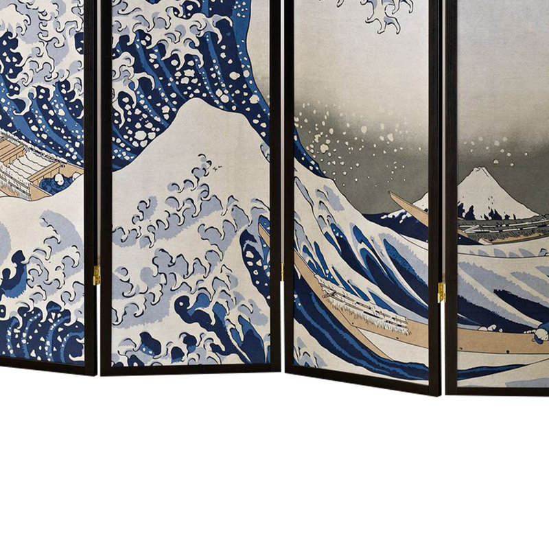 The Great Wave 4-Panel Room Divider
