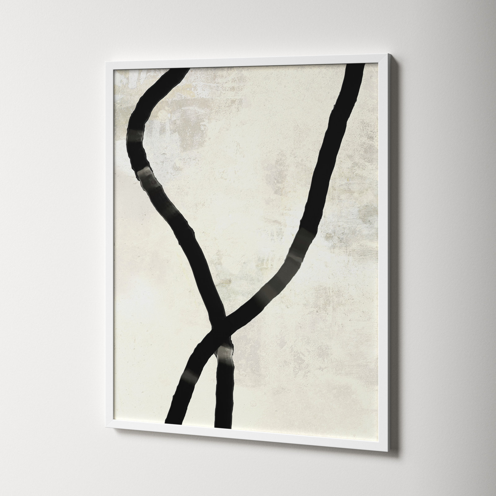 Black Rope 5 by Jacques Pilon, White, 38" H x 30" W x 1.25" D