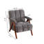 Fauteuil d'appoint de style Mid-Century moderne, fauteuil en forme de nuage avec structure en bois massif, fauteuil en chenille pour salon, chambre à coucher, balcon-1390622457