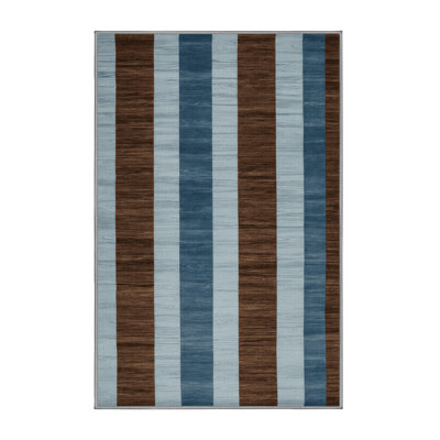 Machine Washable Checkered Gray Area Rug