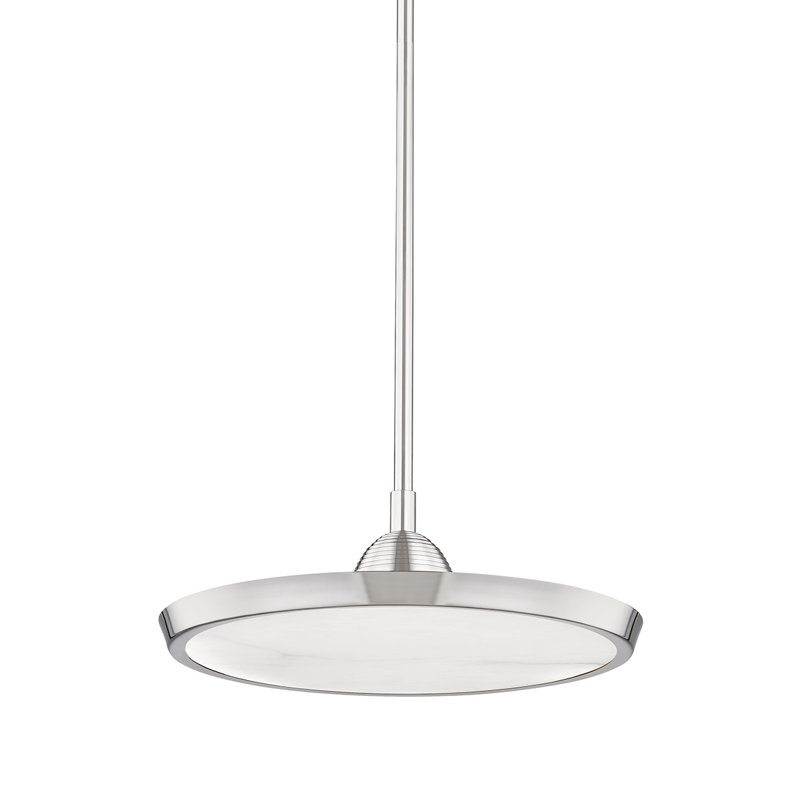 Luminaire suspendu géométrique simple à 1 lumière, Nickel poli