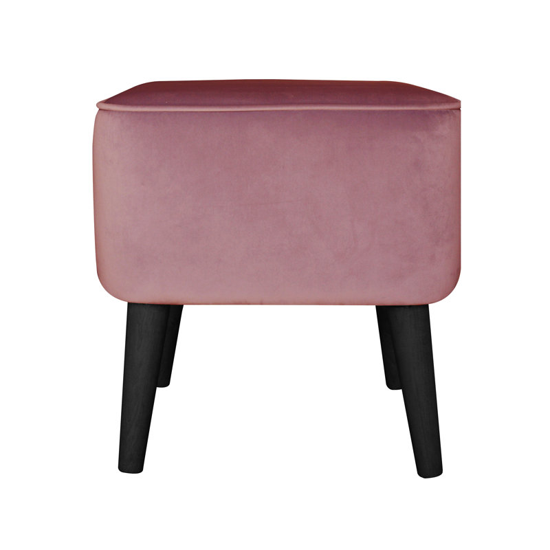 40cm Wide Square Solid Colour Standard Ottoman, Dusty Pink