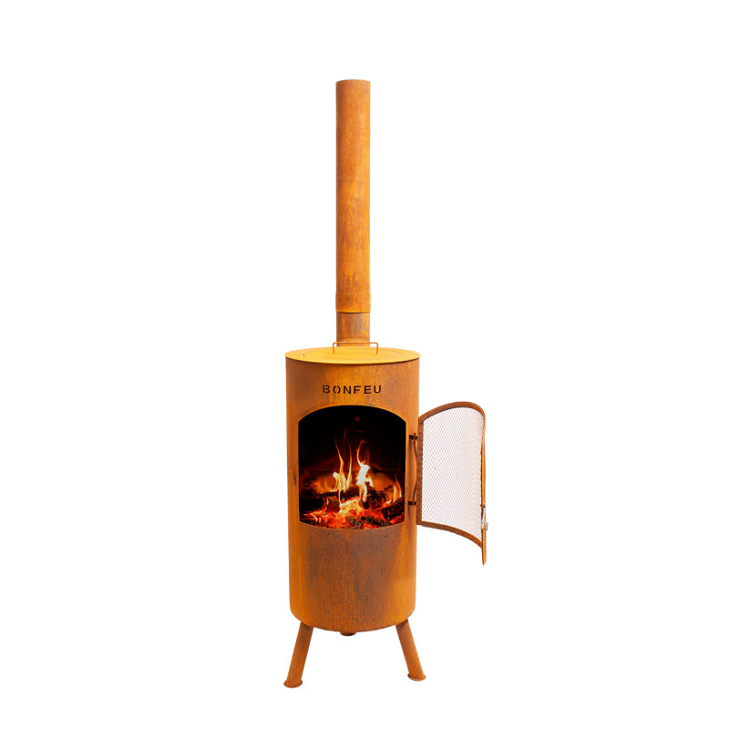 Triangle Steel Chimnea, Orange