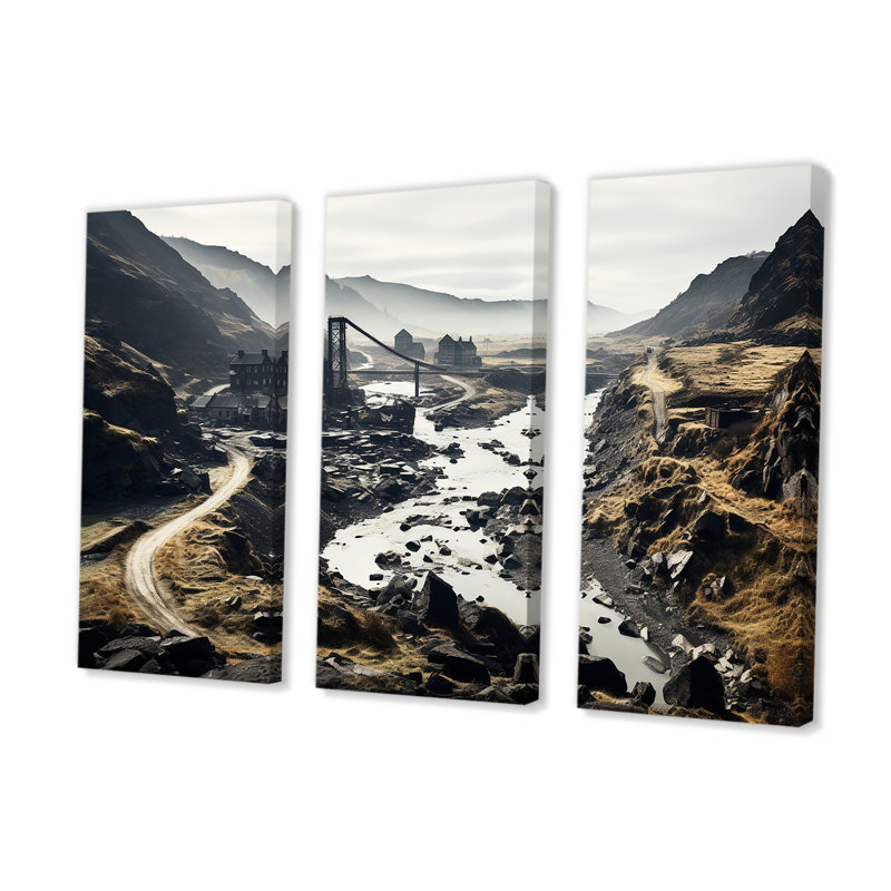 Moody Serenity Landscape I - Factories, ensemble d'art sur toile, H 28 po x l 36 po x P 1 po