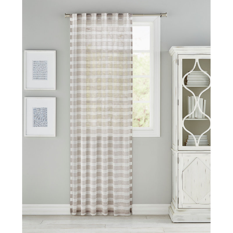 Tamio Semi Sheer Curtain Single Panel, Natural , 50'' W x 96'' L