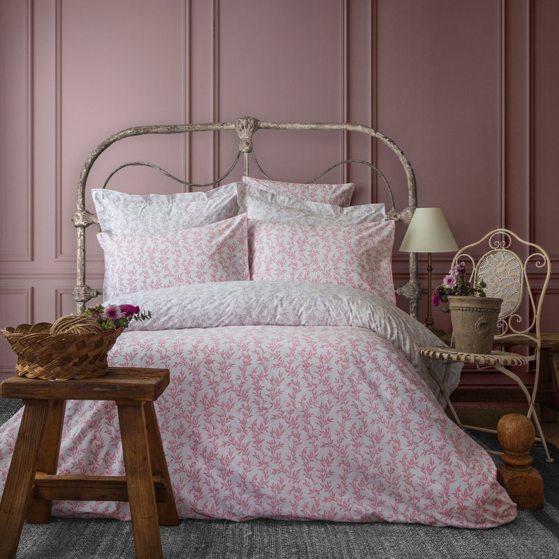 Cotton Duvet Cover with Pillowcases Included, Kingsize - 2 Standard Pillowcases, Lilac, Floral