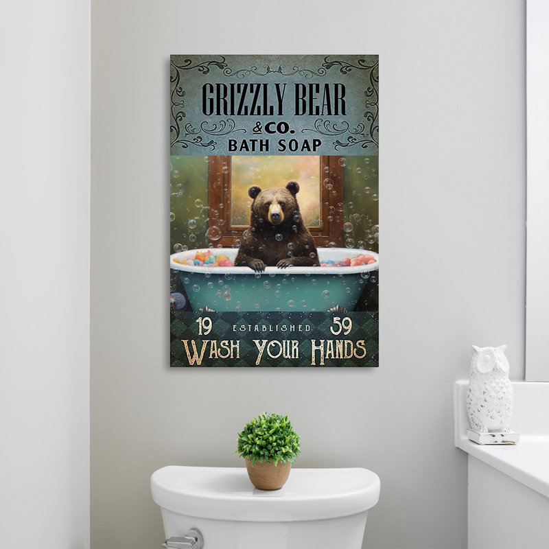 Grizzly Bear Bath Soap - 1 Piece Rectangle Graphic " Grizzly Bear Bath Soap ", 20" H x 16" W x 1.25" D