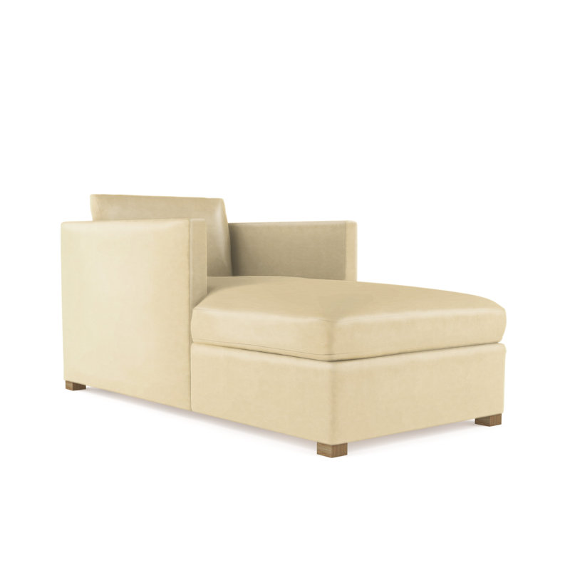 Chaise longue Madison, Patiné, Cuir rétro huître