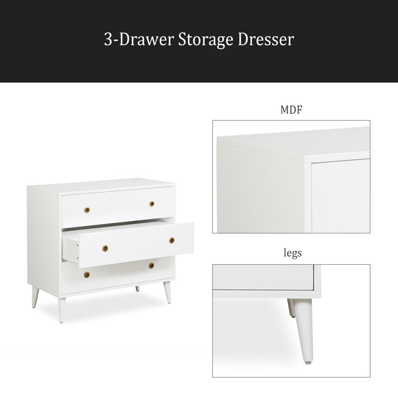 Commode de rangement à 3 tiroirs