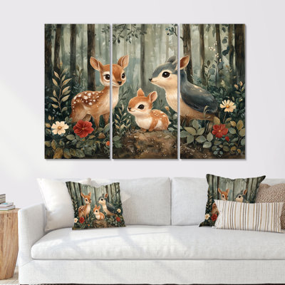 Nursery Brown Fantasy Forest - ensemble de reproduction d'art mural pour chambre de bébé