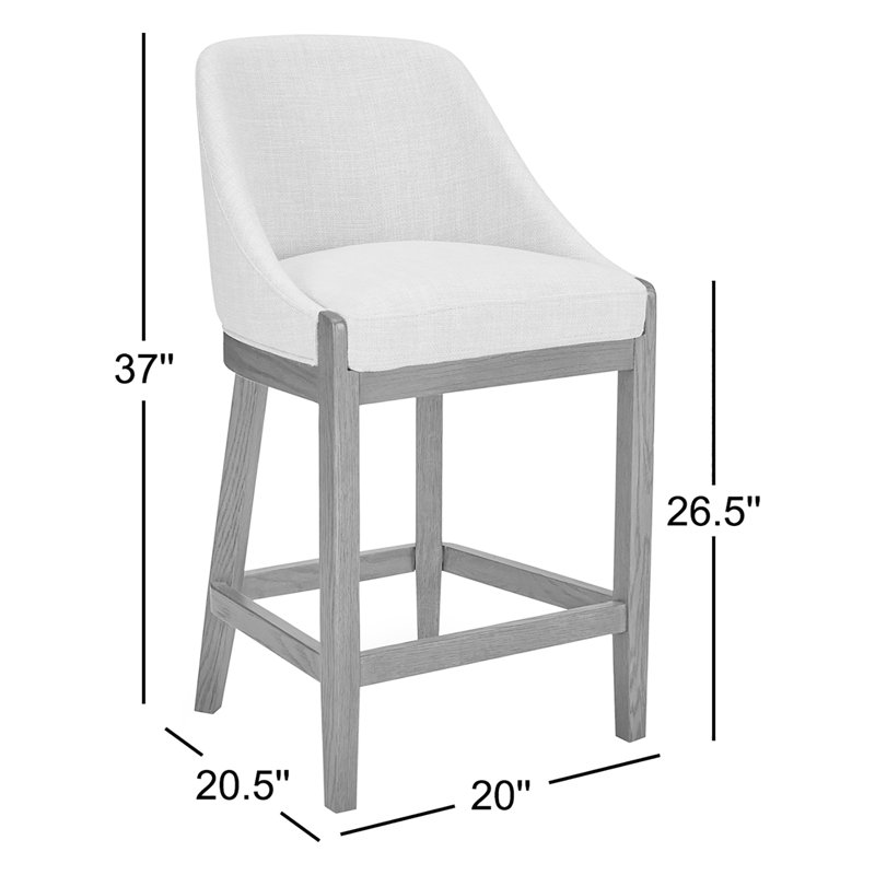 Daya Performance Fabric Counter Stool, Charcoal Performance Chenille