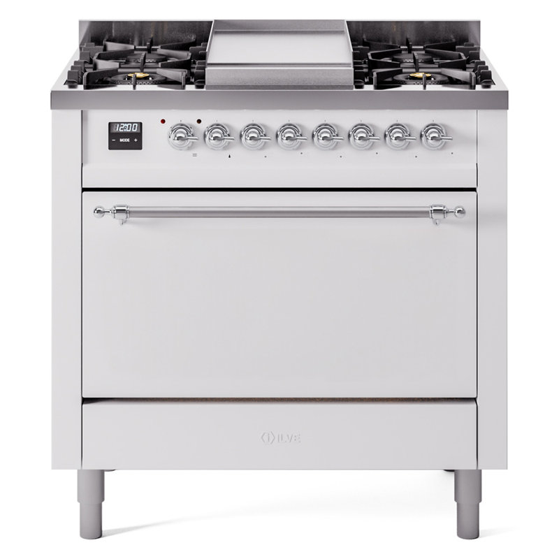 ILVE Nostalgie II 36 in Dual Fuel Range, Liquid Propane, RAL/Brass