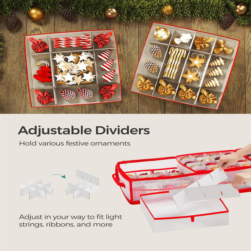 Ornament Storage, White/Red
