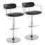  Tabouret de bar en similicuir à hauteur ajustable Erma avec repose-pieds arrondi en T (ensemble de 2)-93302414-93302415