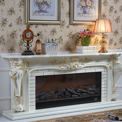 American Carved Electric Fireplace TV Stand