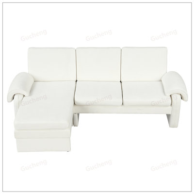 Canapé-lit futon convertible 94,1 pouces avec dossier réglable, méridienne réversible et coussins d'accoudoirs amovibles pour le confort du salon