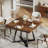 31.5" Square Dining Table For 2-4, Rustic Brown Industrial Kitchen Table With Black Metal Frame, Small Space Dining Room Table For Apartment, Breakfast Nook Or Office (Table Only)-1262480051