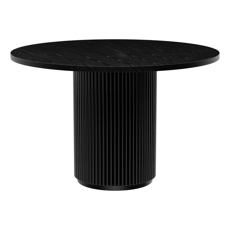 Table de salle à manger Astraea, H 29,6 po x L 47 po x l 47 po, Noir, noir, noir, noir