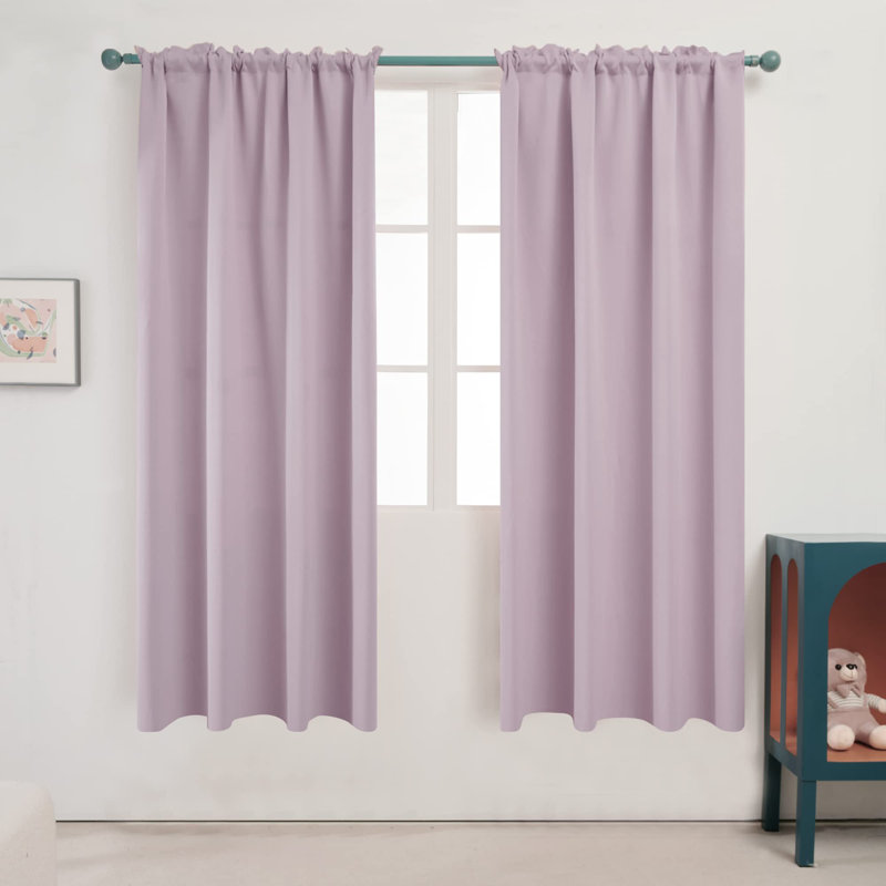 Room Darkening Rod Pocket Thermal Insulated Blackout Curtains (Set of 4), 38" W x 63" L, Royal Blue