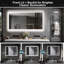  Miroir de salle de bain noir avec cadre noir à DEL rétroéclairé avec antibuée, luminosité réglable, 3 températures de couleur et verre trempé-129700516