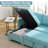 90.5'' Velvet Upholstered Sleeper Sofa With Storage Sofa Bed Two Pillows-1196933103