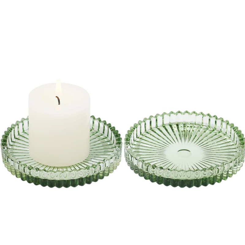 Ensemble de 2 porte-bougies en verre 3,8 po