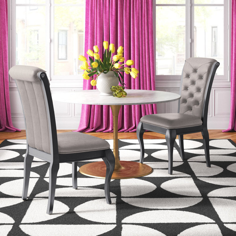 Didcot Tufted Side Chair, Black, Gray Champagne
