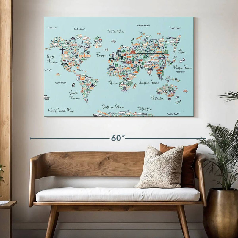 Keiri Educational World Map II, 34" H x 51" W