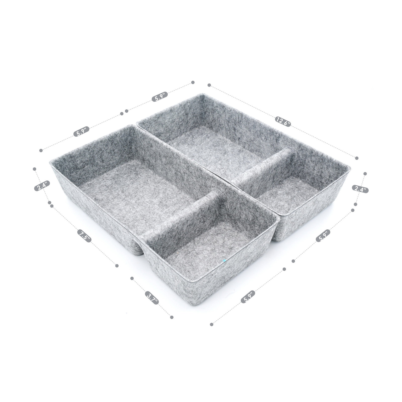 Anadi Organizer Set, Gray x 2