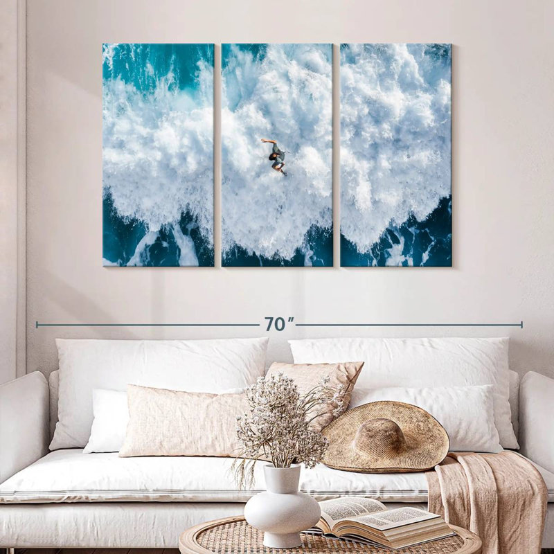 Senne Surfer On Wave Crest, 32" H x 50" W