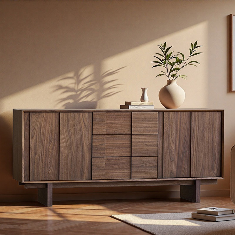Buffet grande capacité Retro, H 31,5 po x l 70,87 po x P 15,75 po, Noyer
