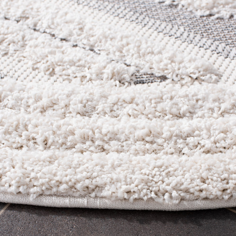 Tapis Dimonda ivoire / gris, Rond 6 pi 7 po