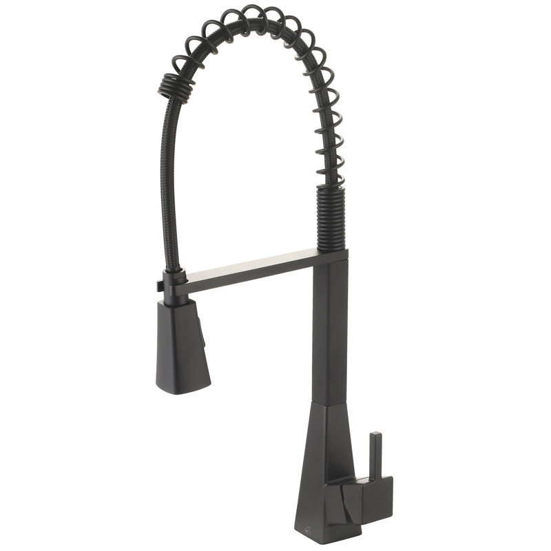 Olympia Faucets Pull Down Kitchen Faucet, Matte Black