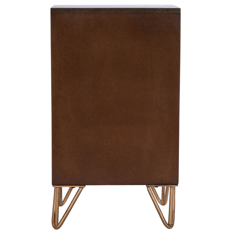 Butler Alda Wood & Brass Metal Inlay Chairside Chest