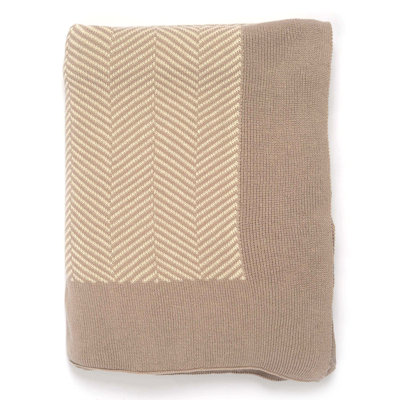 Herringbone Knitted Throw Blanket