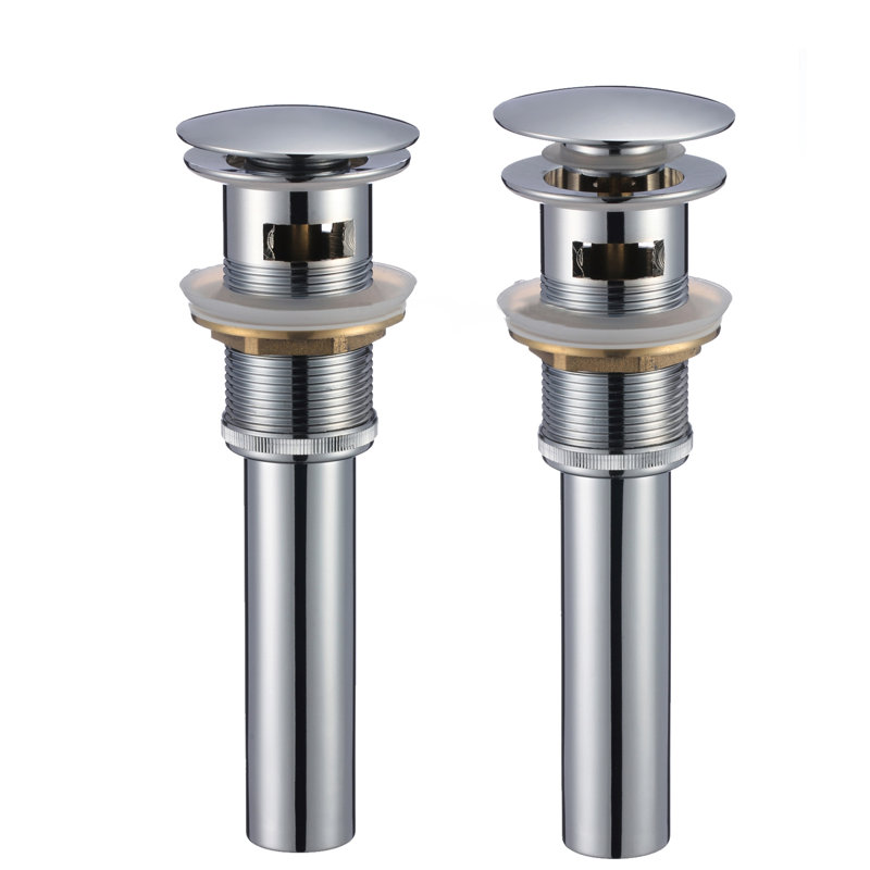 2.6'' W Pop-Up Bathroom Sink Drain, Chrome
