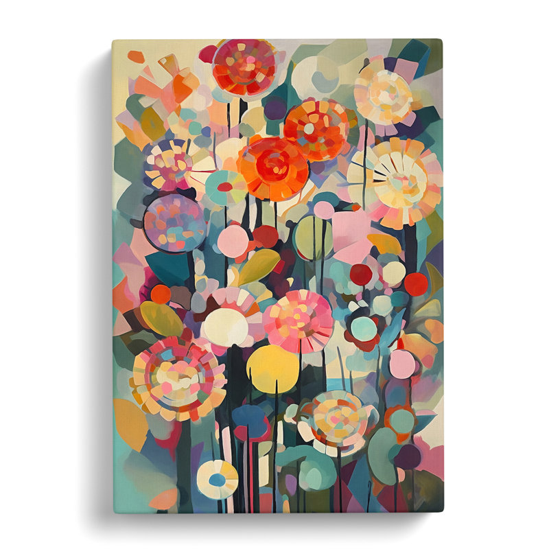 Qualana Retro Flowers Vol.12 - Wrapped Canvas, 50cm H x 35cm W