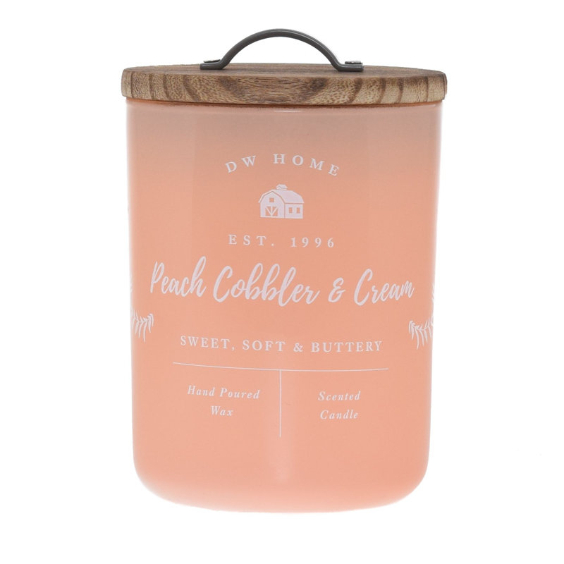 Bougie parfumée en pot de pêche et crème, Pot 15 oz.