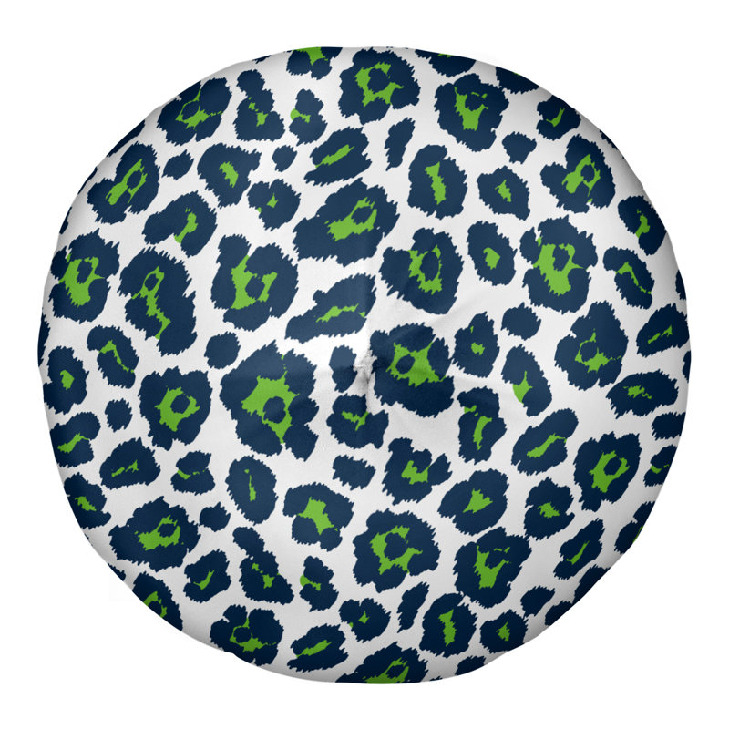 Housse et insert de coussin carré touffeté, H 26 po x l 26 po x P 4 po, Blanc/vert, Circulaire