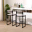 Ensemble de 2 tabourets de bar gris tissés à la main avec tabouret à hauteur de comptoir et tabouret de bar en papier tissé pour la cuisine, la maison et le bureau (gris)