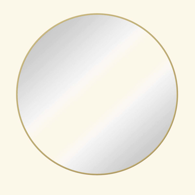 Metal Wall Mirror, Gold, 41.73" x 41.73"