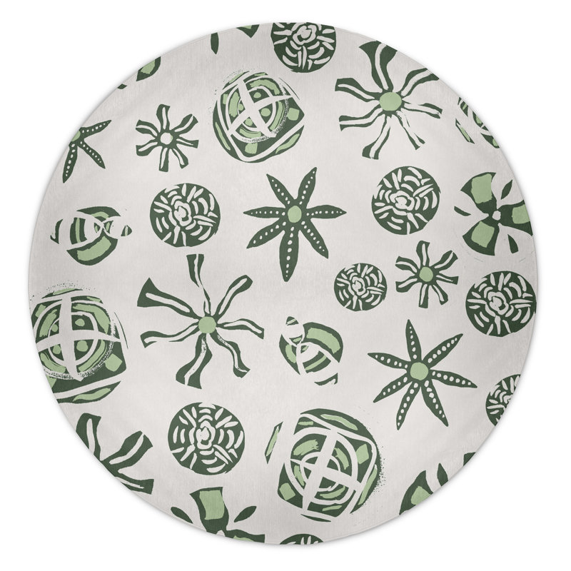 Alcesta Chenille Floral Indoor Rug, Round 5'