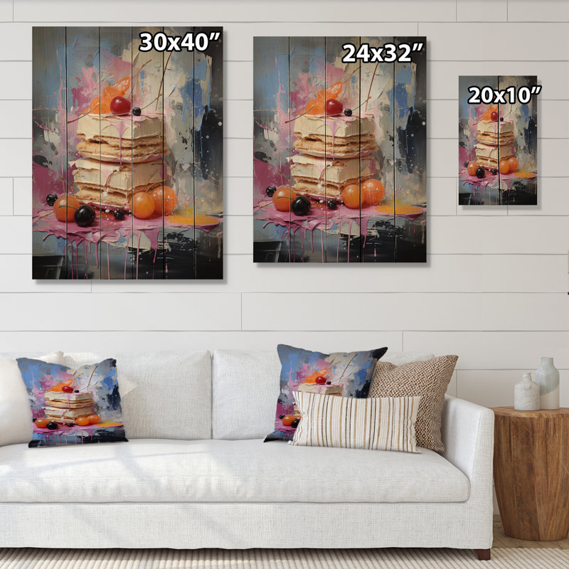 Dessert alimentaire Popart Ix sur bois, H 32 po x l 24 po x P 0,78 po