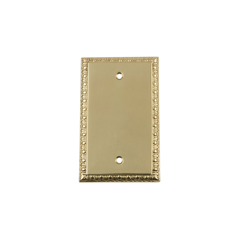 Egg and Dart Blank Wall Plate, Polished Brass