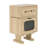 MDF CREATIVE ROTATABLE ROBOT STORAGE SIDE TABLE, NATURAL COLOR